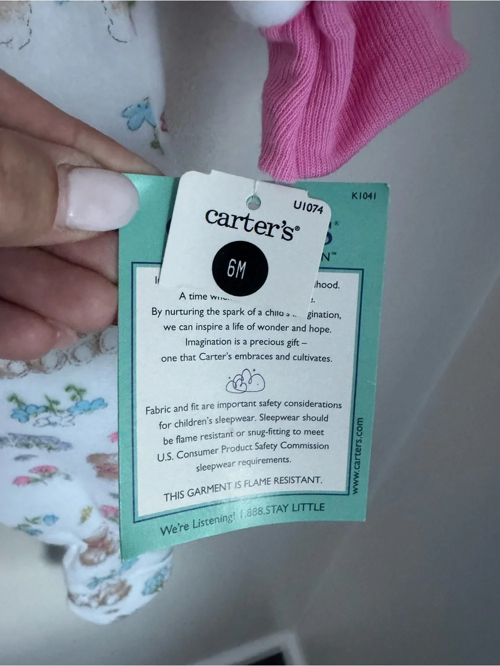 NWT Carters Vintage Bear Print Footie Size 6M